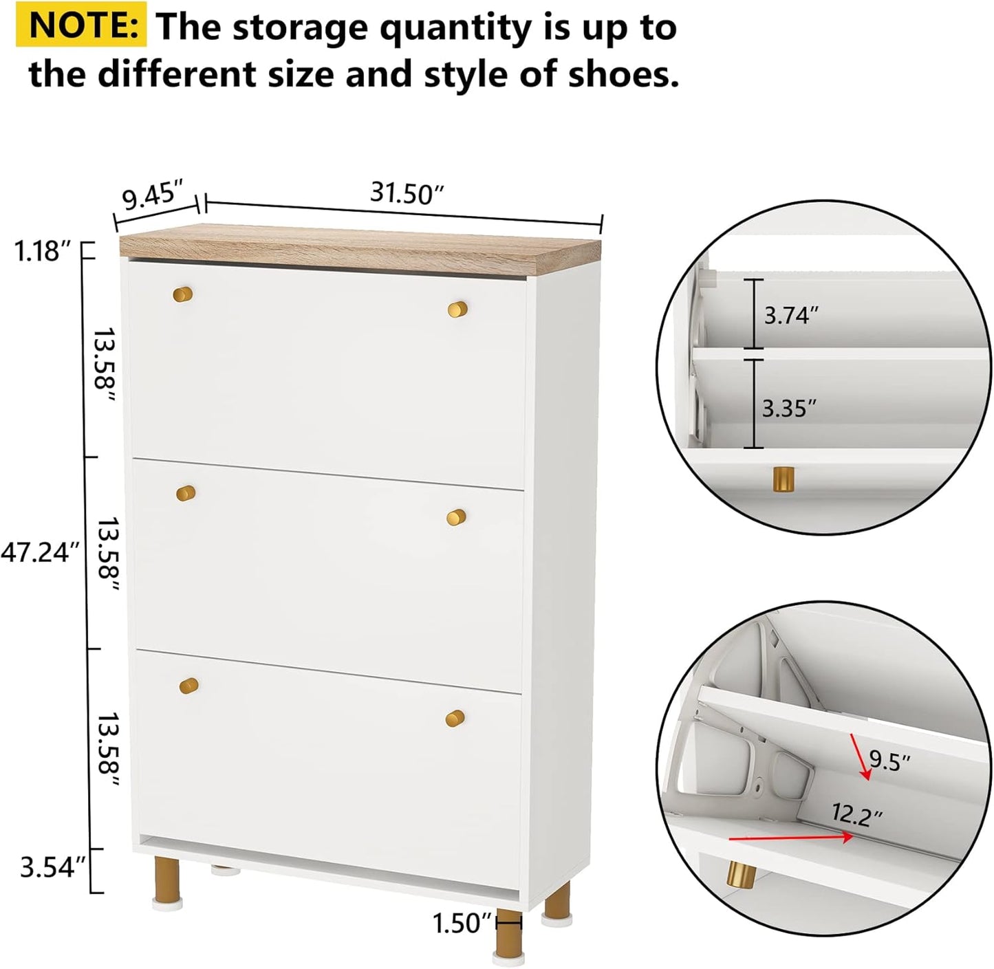 3 Drawer Shoe Cabinet